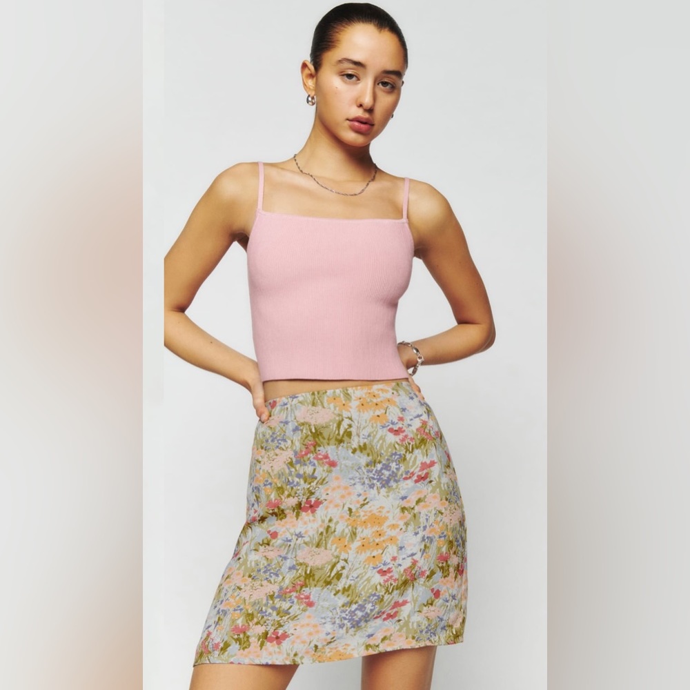 Reformation Floral Mini Skirt - Multicolor
